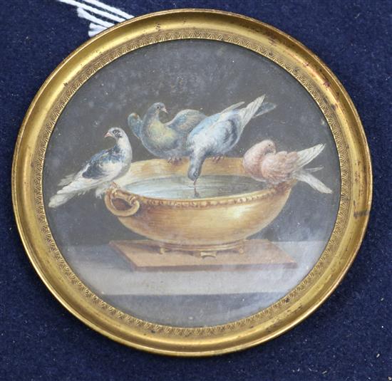 A 19th century Pliny Doves miniature 2.5in.
